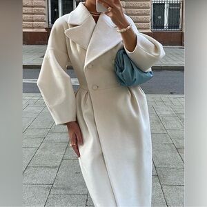 Micas Double Breasted Long Trench Coat